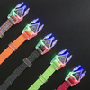 Electronic Lighting Transparent Buckle Night Use Pet Dog Collar Leash with Matte Metal Accessories