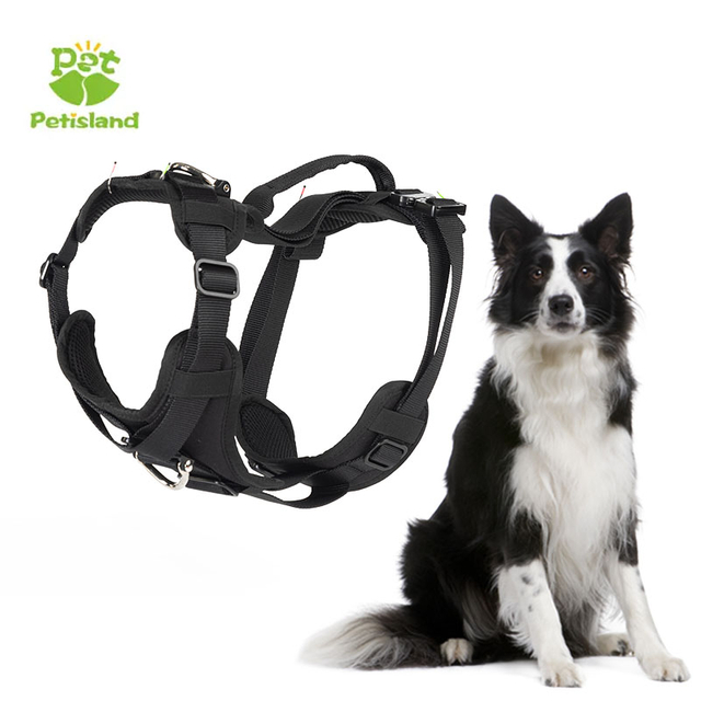 Petisland Tactical Dog Harness with Long Handle for Large Dogs Durable Adjustable No Pull Style Dog Vest