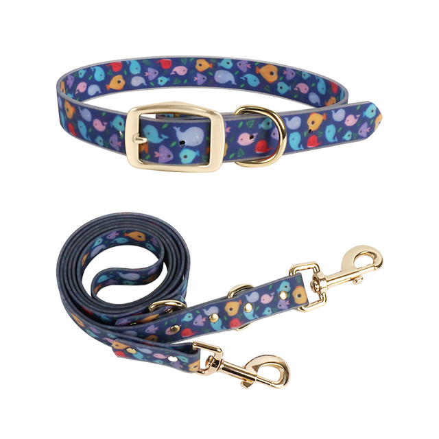 Customized OEM Pattern PVC TPU Pet Dog Collar Leash Set for Outdoor
