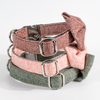 Twill Fabric Lovely Nylon Dog Collar with Bowtie Name Contact Laser