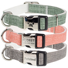 Half Metal Buckle Bamboo Fiber Dog Collar with Name Contact Laser