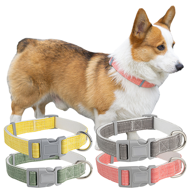 Eco-friendly Bamboo Fiber Cotton Dog Collar with Light Weight