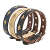 Metal Decoration PU Leather Pet Dog Collar Double Sides Leather Easy To Clean