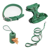 Petisland Macaron Dog Harness PVC Coating Collar And Leash with Plastic Poo Bag Holder