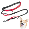 Waterproof Hands Free Walking Dog Leash with Poo Bag Holder Phone Holder Elastic Strap