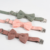 Twill Fabric Lovely Nylon Dog Collar with Bowtie Name Contact Laser