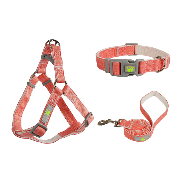 Bamboo Fiber with Cotton Light Dog Collar Harness Leash Set