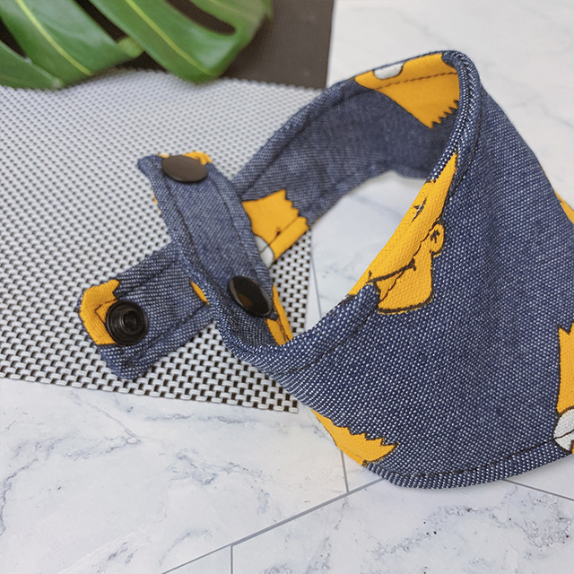 Cartoon Cute Pattern Polyester Cotton Dog Bandana