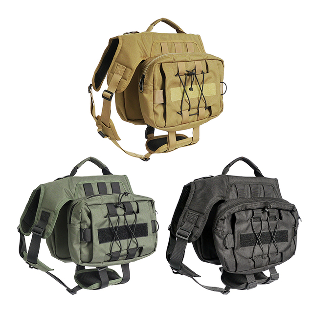 Tactical Drawing Adjuster Oxford Dog Harness with Bags