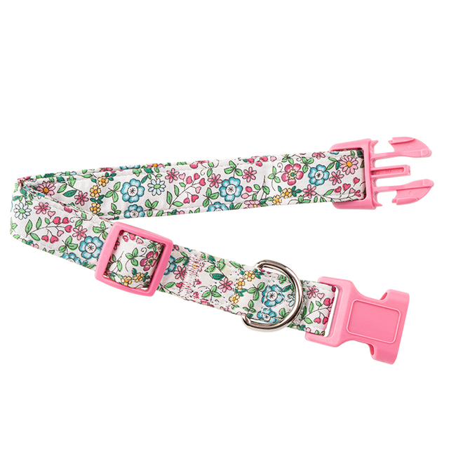 Country Style Pure Cotton Dog Collar with Customized Pattern