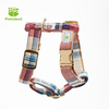 Luxury Comfortable H Shape Pure Cotton Dog Harness With Golden Accessories
