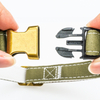 Canvas And Cotton Double Layers Pet Dog Collar with Half Metal Buckle