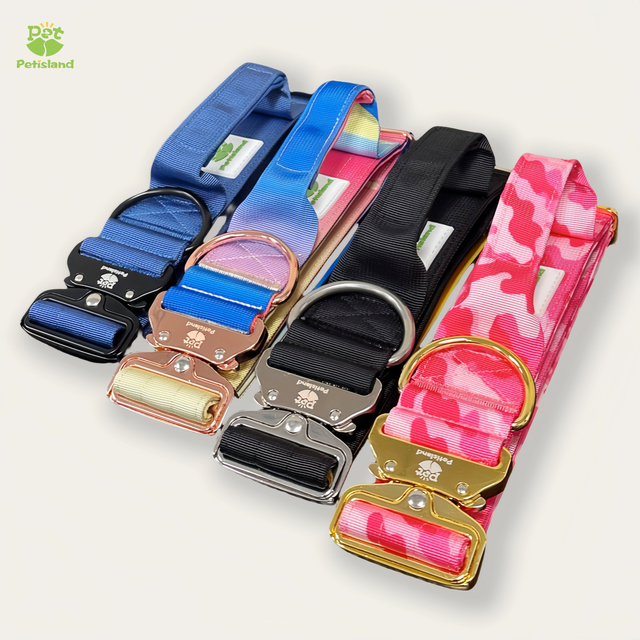 Tactical Style 3.8cm Or 5cm Wide Combat Large Nylon Dog Collar with Neoprene Padded Handle