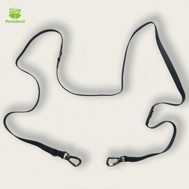 Petisland Adjustable PVC Dog Leash with Double Hooks for Hands-Free Use and Easy Cleaning