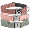 Twill Fabric Lovely Nylon Dog Collar with Bowtie Name Contact Laser