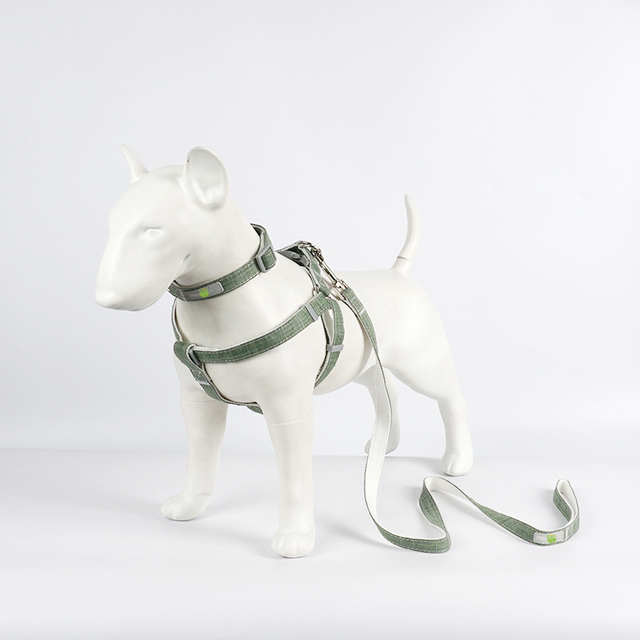 Bamboo Fiber with Cotton Light Dog Collar Harness Leash Set