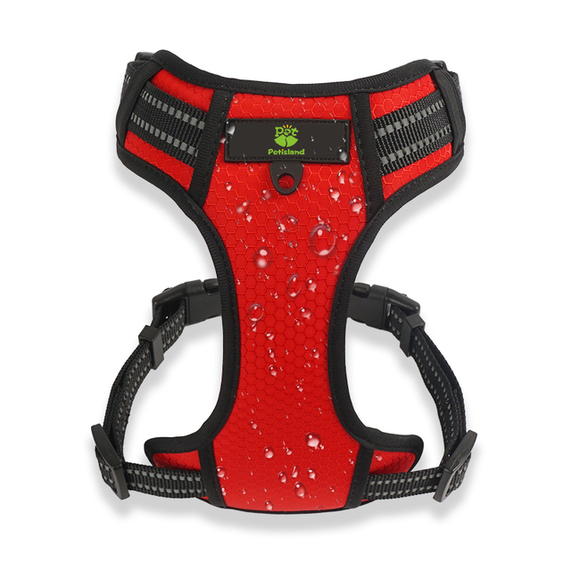 Updated Waterproof Breathable Mesh Fabric No Pull Pet Dog Harness with Reflective Wires
