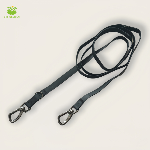 Petisland Adjustable PVC Dog Leash with Double Hooks for Hands-Free Use and Easy Cleaning