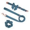 Luxury Velvet with Cotton Webbing Pet Dog Collar And Leash Set