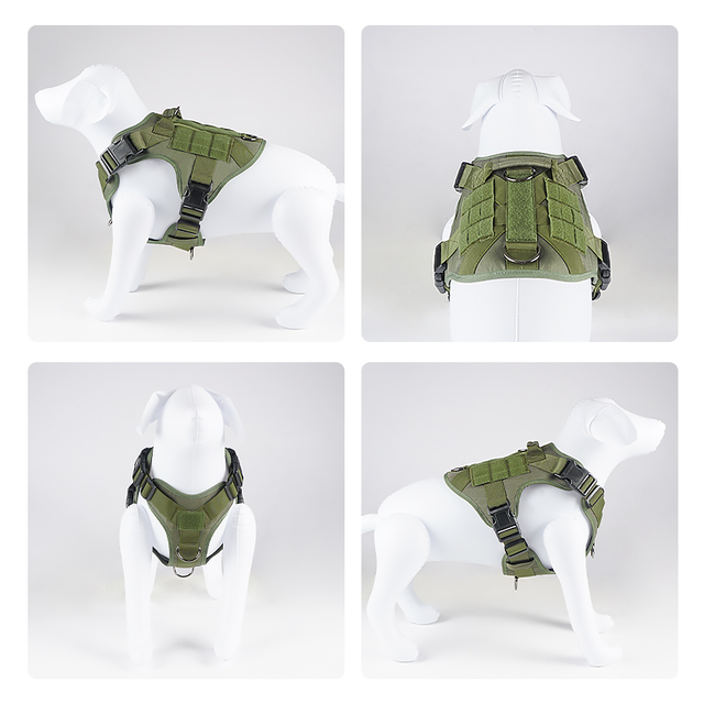 Plastic Buckle Tactical Dog Harness with 800D Oxford Cloth