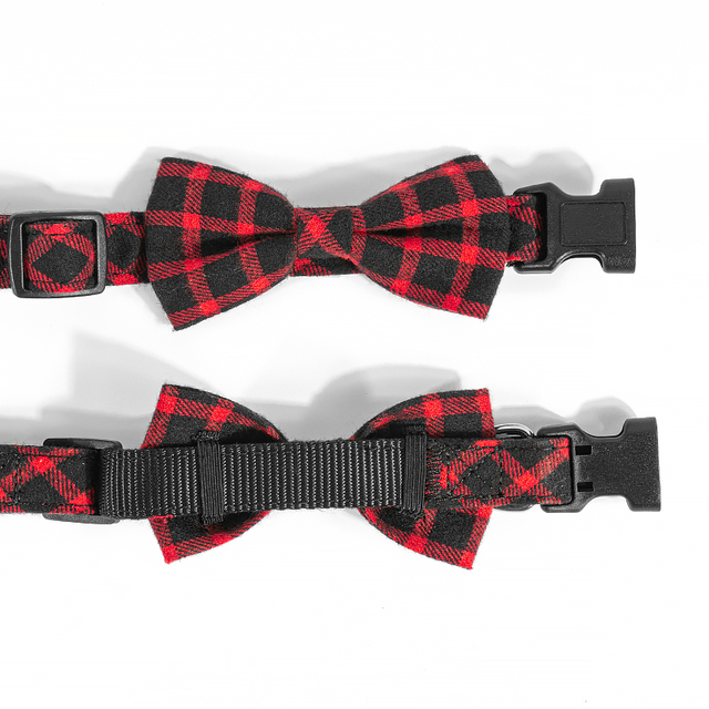 Cute Small Bulldog Bowtie Cotton Pet Dog Collar for Mini Breed
