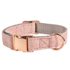 Petisland Twill Cloth Fabric Nylon Dog Collar Leash Set 