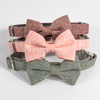 Twill Fabric Lovely Nylon Dog Collar with Bowtie Name Contact Laser