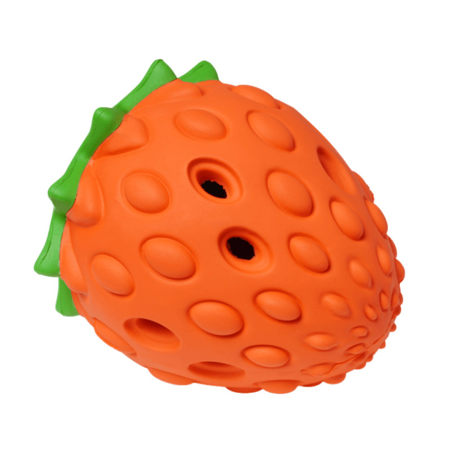 Natural Rubber Strawberry Dog Toy