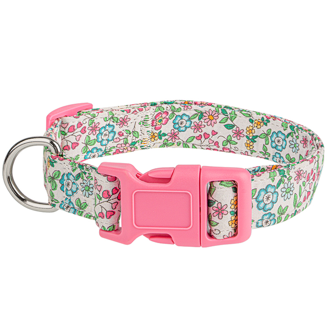 Country Style Pure Cotton Dog Collar with Customized Pattern