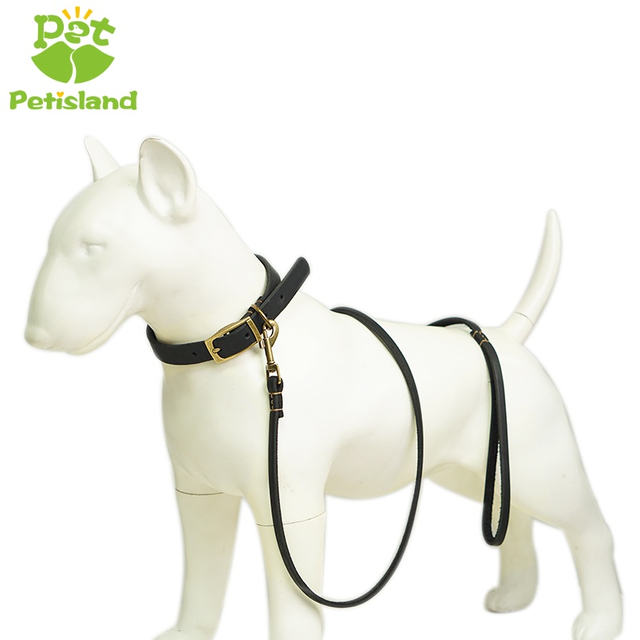 Petisland First Layer Cowhide Genuine Leather Dog Leash Stitching Version